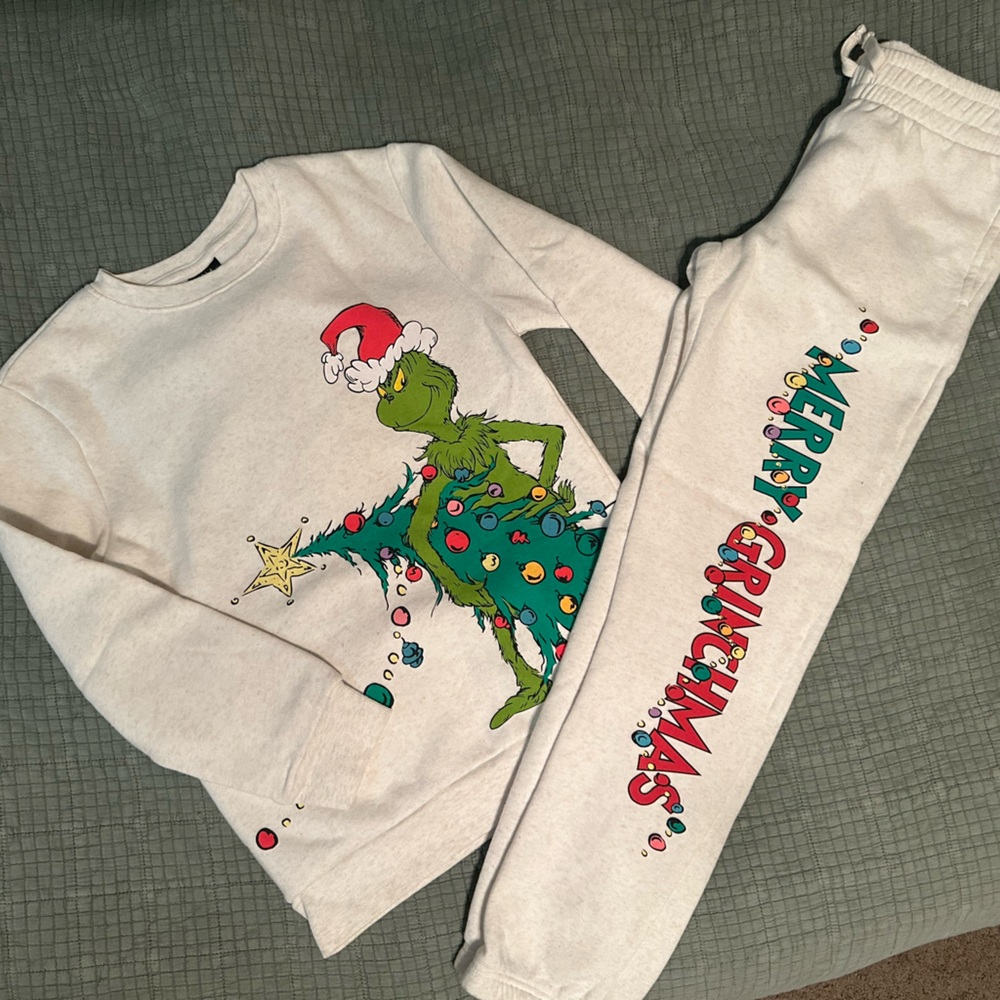 Kids Grinchmas Matching Set - White